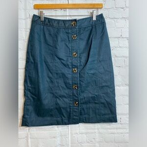 Pantology Womens Size 6 Dark Blue Button Front Pencil Mini Skirt